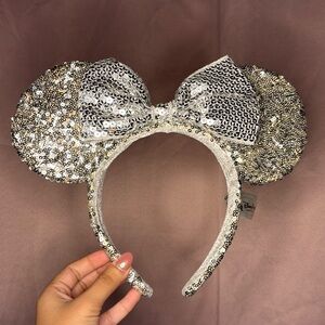 Disney parks silver sequins ears